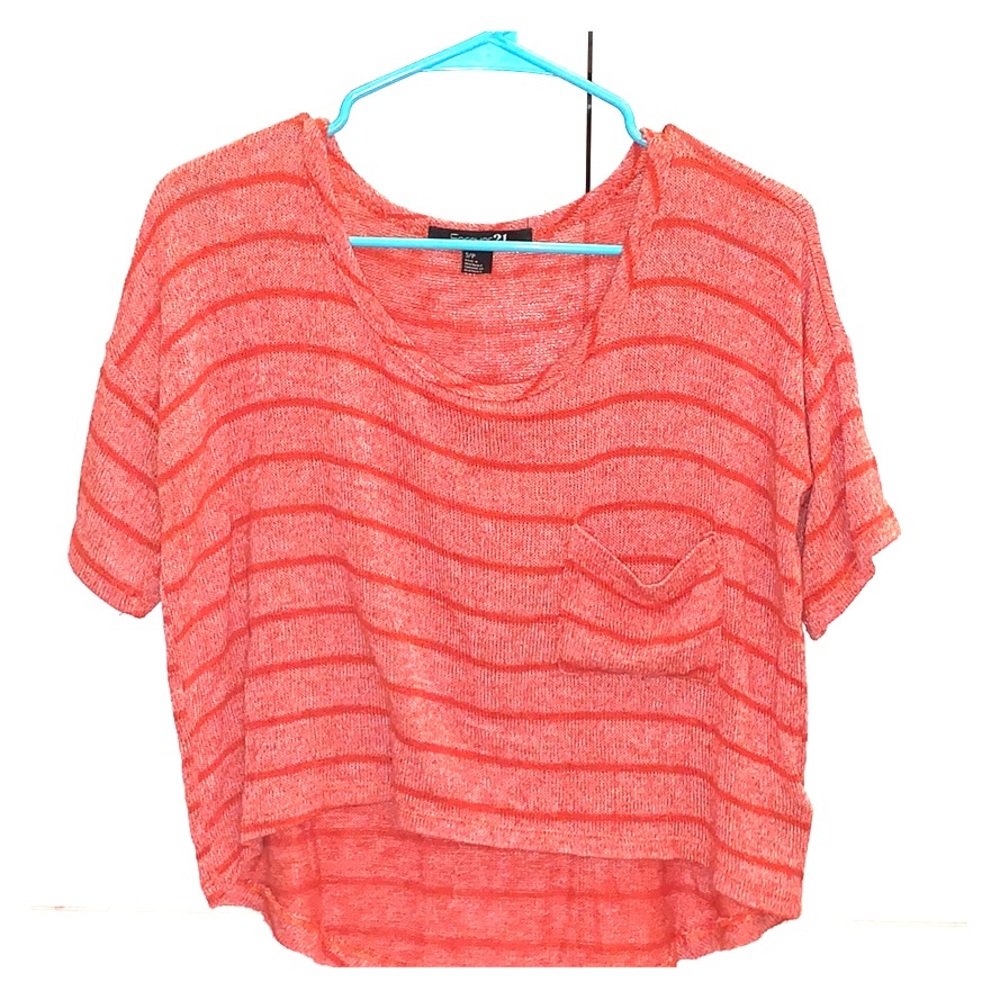 Orange Short-sleeve Crop Top